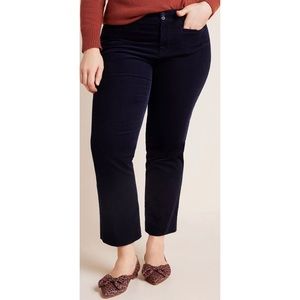 Anthropologie navy Essential Corduroy Cropped Flare Trousers pants